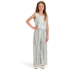 $10.19 Kensie Girl Sleeveless Belted Metallic Jumpsuit, Sizes 4-16