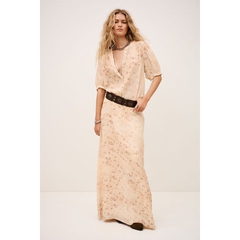 BA&SH Nattalina Patterned Maxi Skirt Off-White