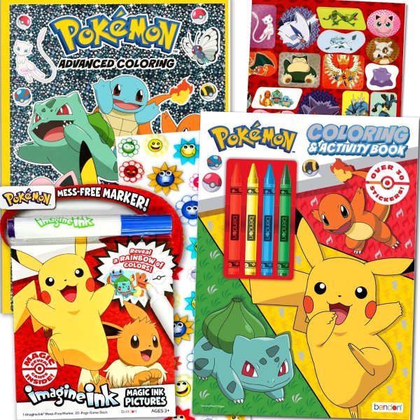 BendonInc Pokemon Coloring Books Set for Kids 3-Pack