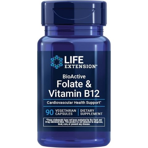 Life Extension 叶酸B12胶囊 90粒