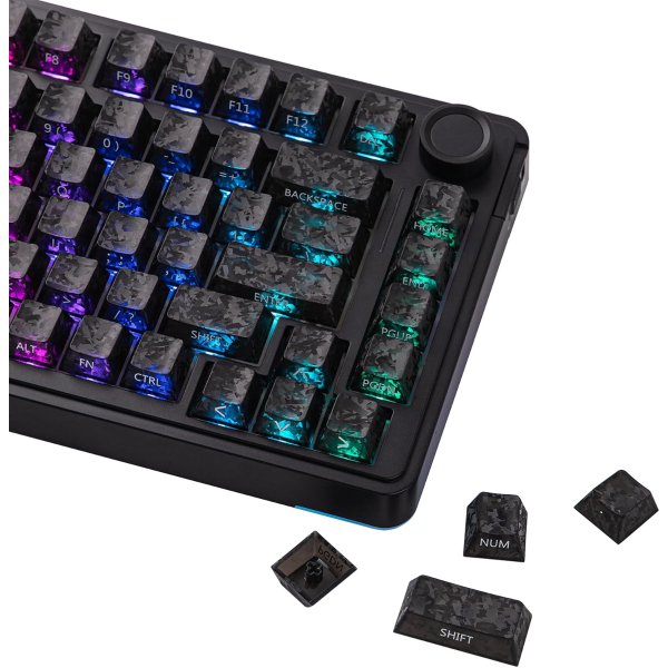 EPOMAKER SmokFiber 120-Key Side-Printed Shine-Through Keycaps