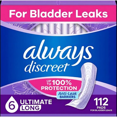 Always Discreet 成人尿垫 6滴长款 112片