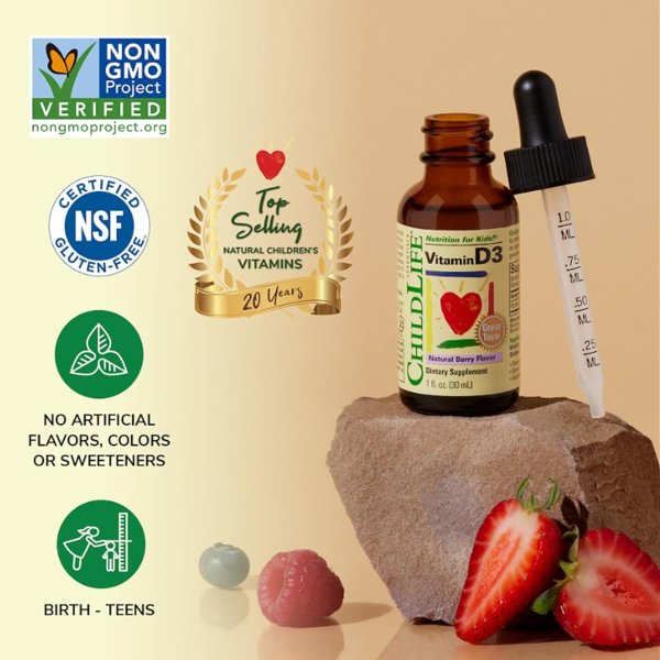 CHILDLIFE ESSENTIALS 婴儿D3滴剂 1盎司