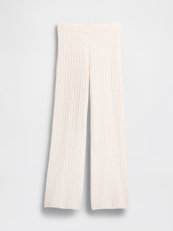 CashSoft Cable-Knit Sweater Pants