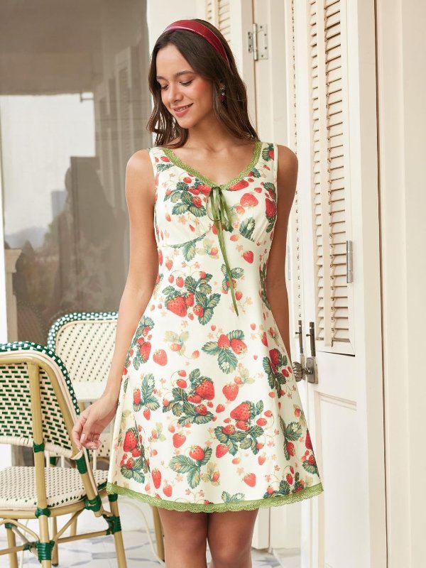 CIDER Floral Sleeveless V Neck Lace Mini Dress