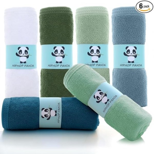HIPHOP PANDA 婴儿竹纤维小方巾 6片