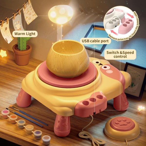 Skirfy Pottery Wheel for Kids Adjustable Speed