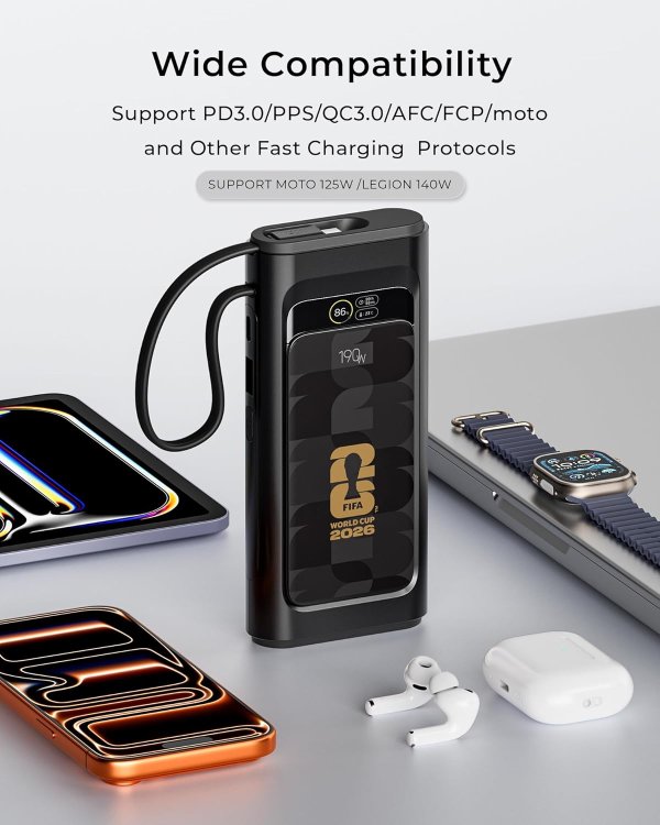 FIFA 190W 20000mAh 黑色笔记本移动电源