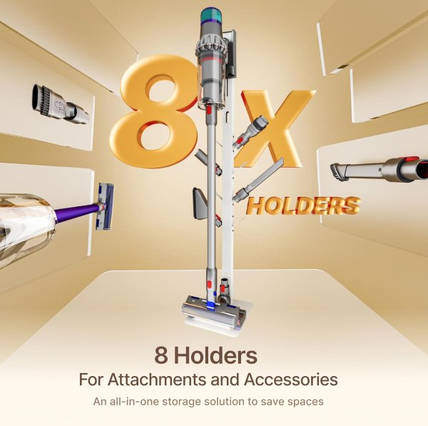 PEGZONE Vacuum Stand White with 8 Storage Hooks
