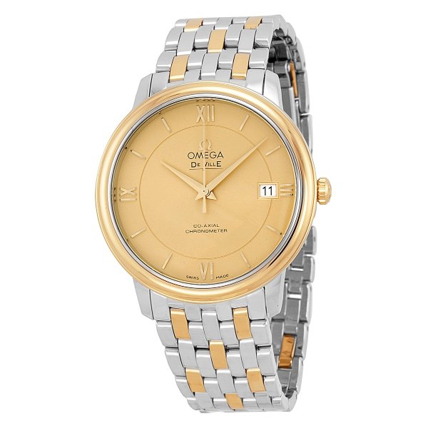 Omega DeVille Prestige 钢金香槟色男表 42420372008001