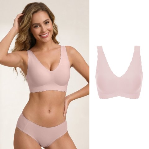 ubras 深V小浪花免拆胸垫升级版文胸 one size