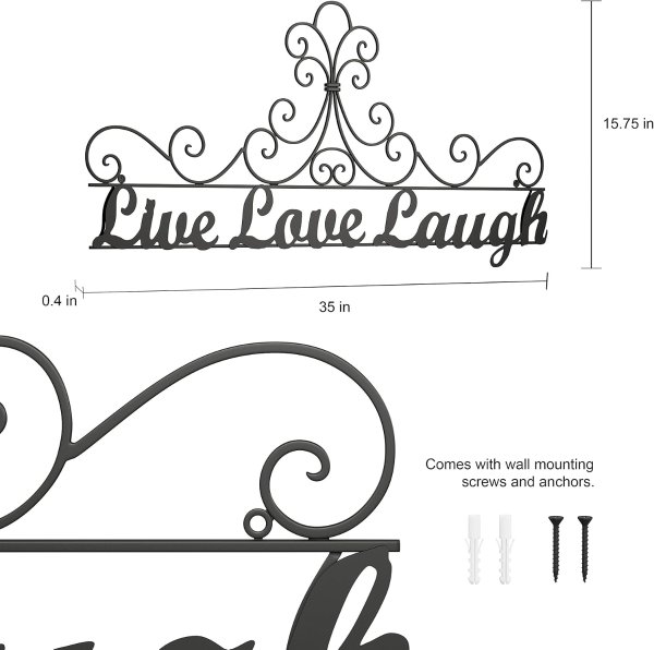 3D金属装饰挂件 Live Laugh Love