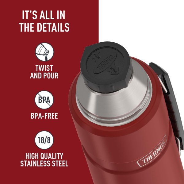 Stainless King Vacuum Bottle 40oz Rustic Red