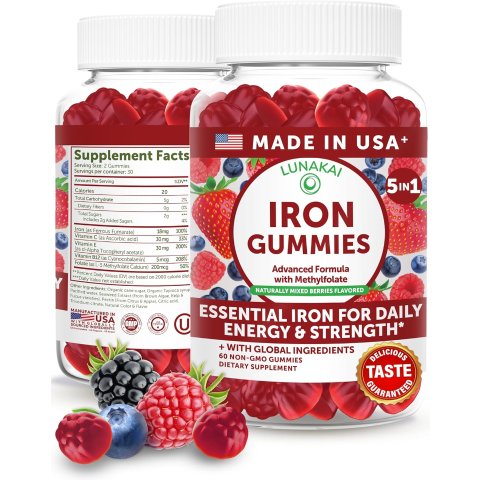 Lunakai Iron Vitamin Gummies 60 Count