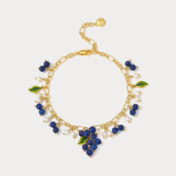  Blueberry Gold Charm Bracelet 18K Gold