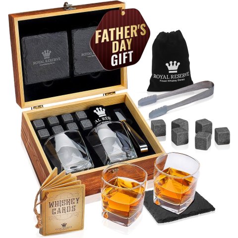 Royal Reserve Whiskey Stones Gift Set Glasses