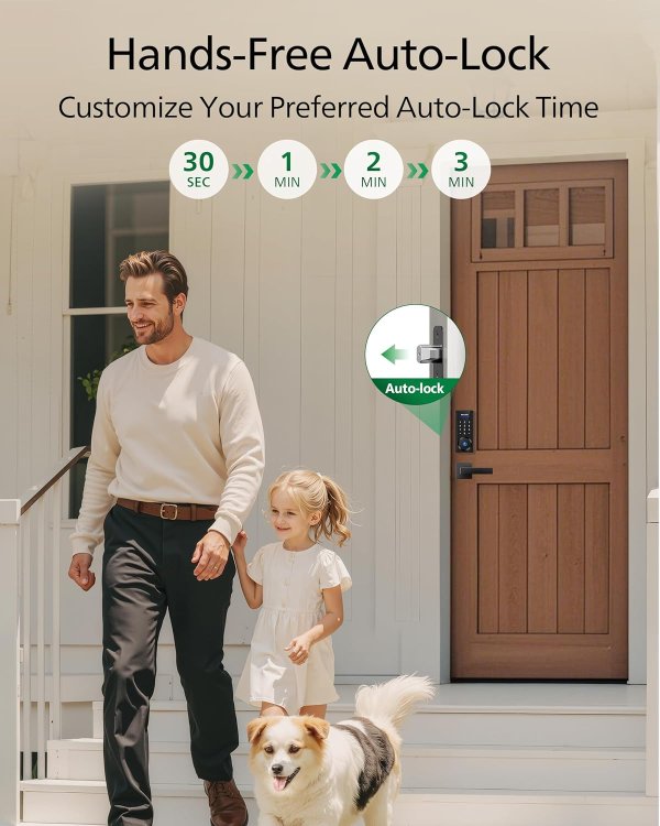 Fingerprint Door Lock Touchscreen Matte Black