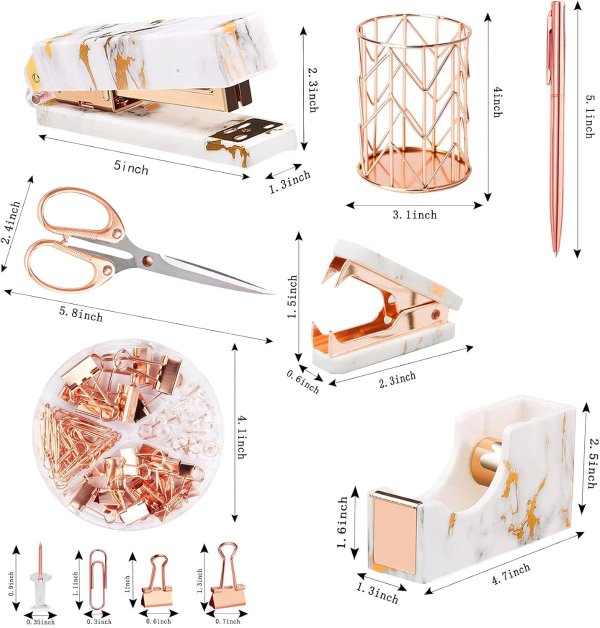 Rose Gold 办公套装 大理石色 17件