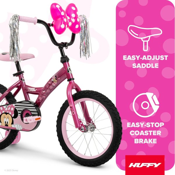 Huffy 迪士尼儿童自行车 16英寸，带辅助轮安全骑行