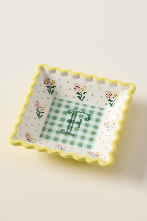  Georgia Monogram Stoneware Trinket Dish
