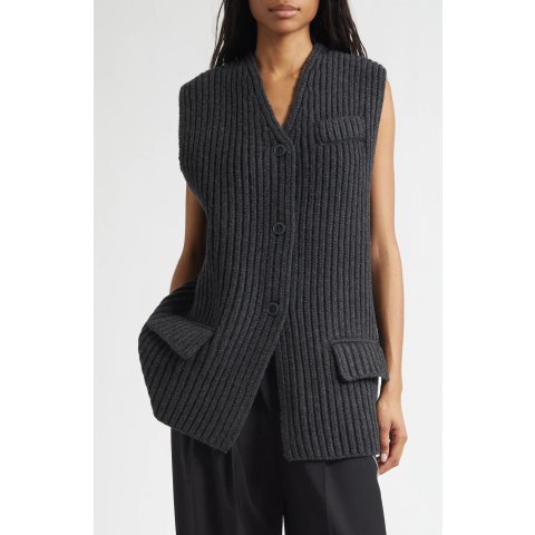 Nordstrom Oversize Rib Wool Sweater Vest