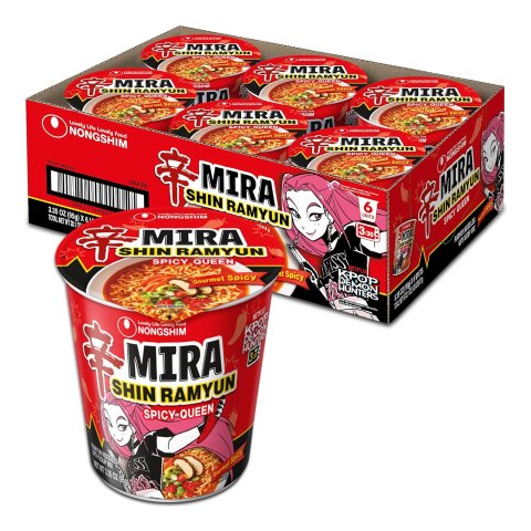 Nongshim Shin Ramyun 辣味杯面 3.35盎司 6杯装
