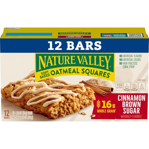 Soft Baked Oatmeal Squares Cinnamon Brown Sugar 12 Bars