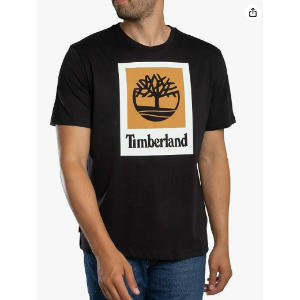 $11.25 Amazon.com Timberland Men s Square Stack Logo Short Sleeve T-Shirt
