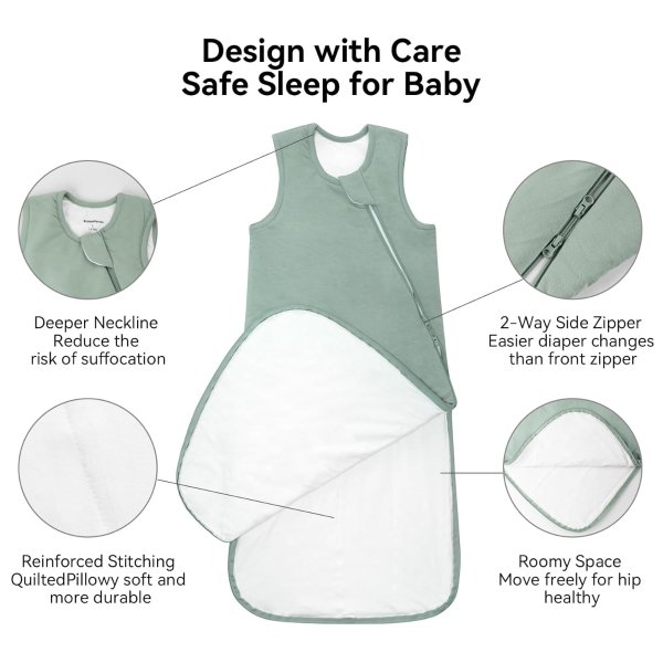 BubblePanda Bamboo Rayon Sleep Sack 6-12 Months 1.0 Tog