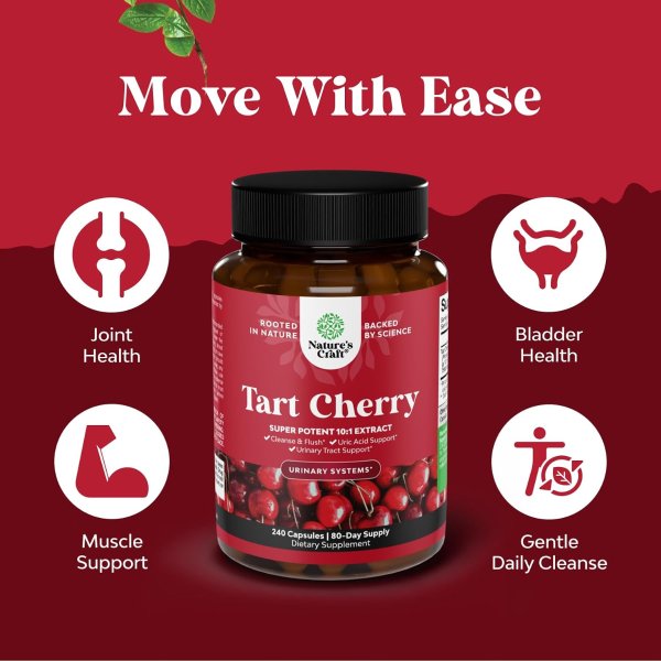 Natures Craft Tart Cherry Extract Capsules 240 Count
