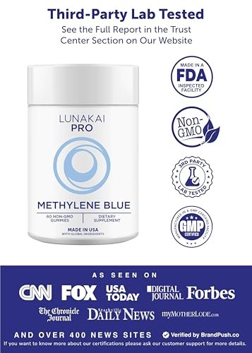 Lunakai Methylene Blue Gummies 20mg 60 Count
