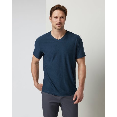 VuoriStrato Tech V-Neck Tee Navy Heather