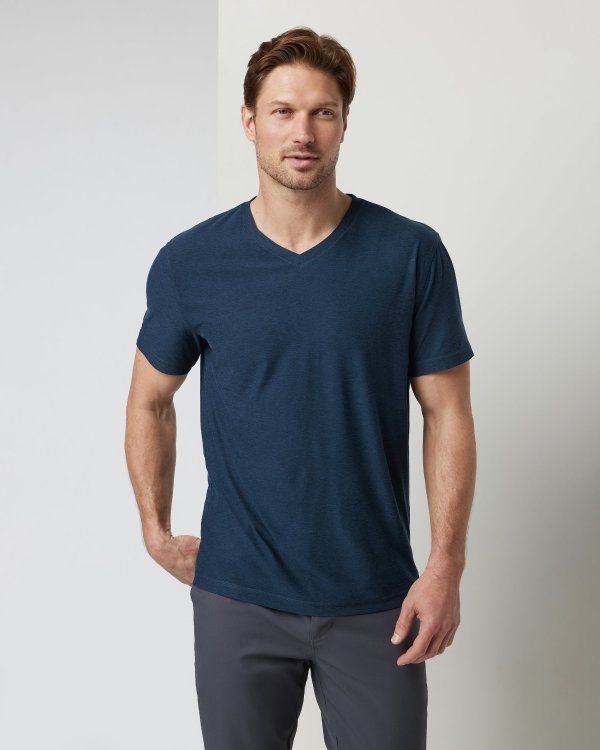 Strato Tech V-Neck Tee Navy Heather