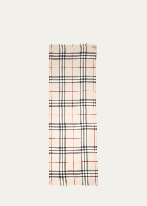 Giant Check Gauze Scarf