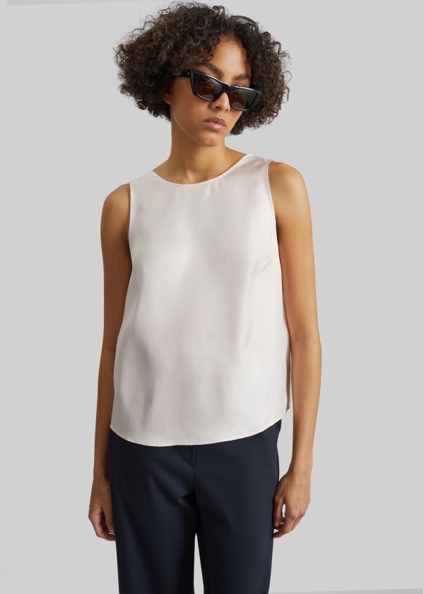 Gema Sleeveless Silk Top Light Pink