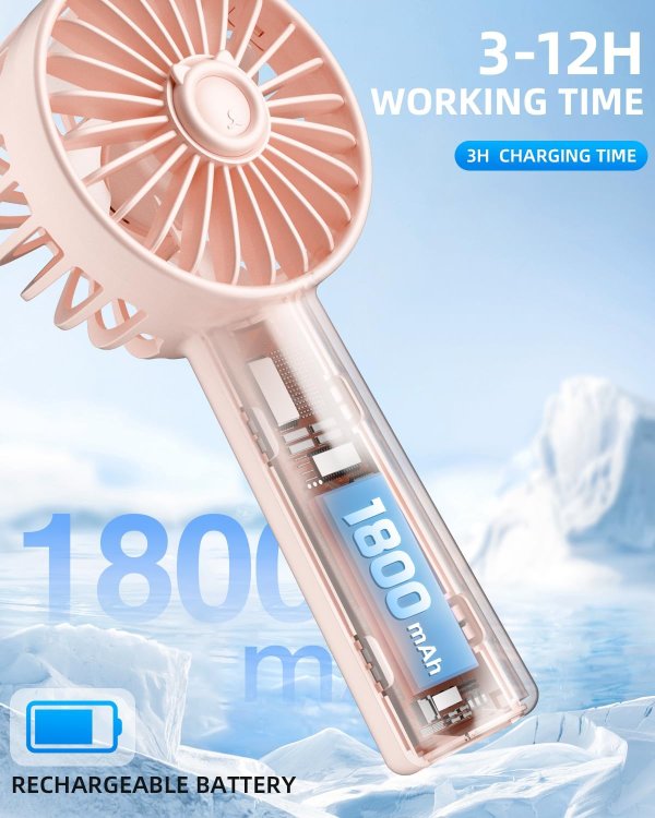 KIDEE 便携迷你手持风扇 1800mAh USB充电