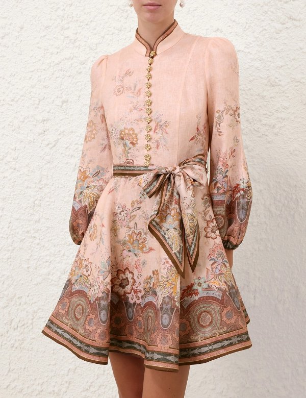 Zimmermann Alchemy Mini Dress Pink Paisley