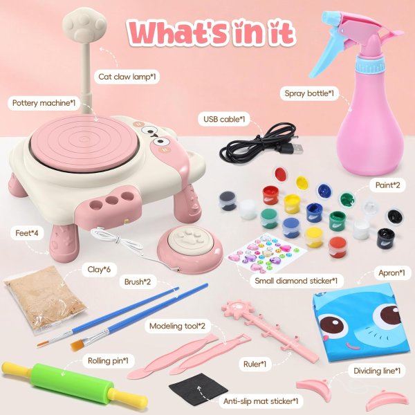 Skirfy Pottery Wheel for Kids Adjustable Speed