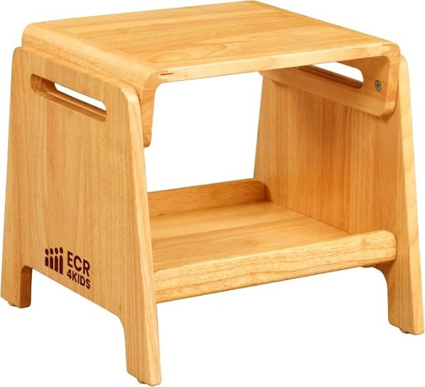 Wooden Adjustable Stool with Storage Honey