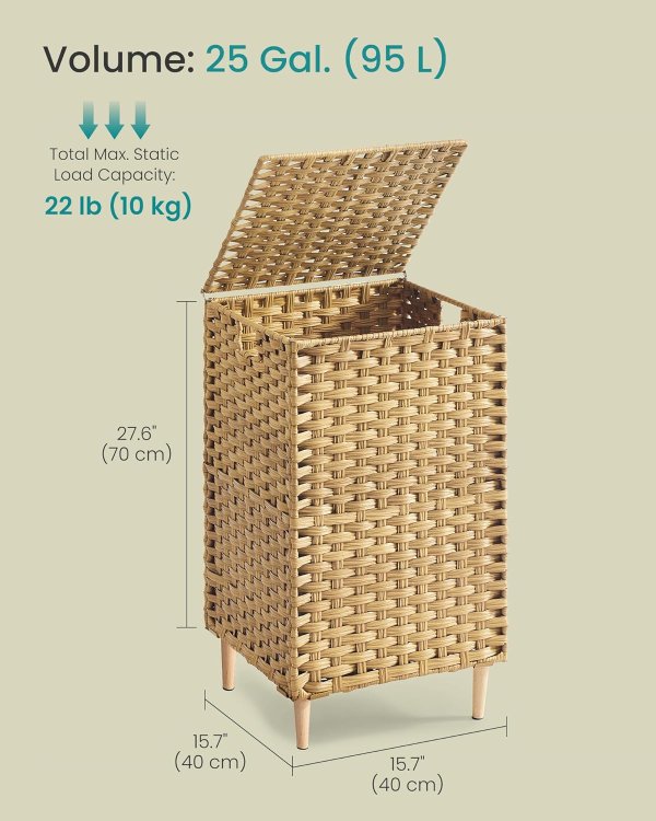 Laundry Hamper ULCB221YE01 PE Rattan 25 Gal