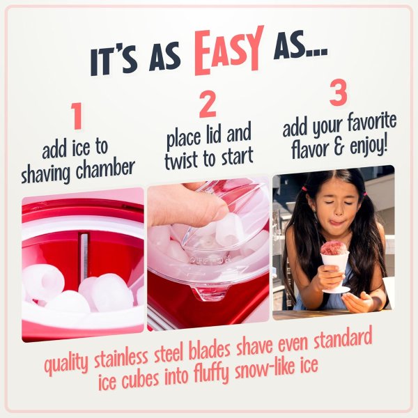 Nostalgia Snow Cone Machine Retro Red