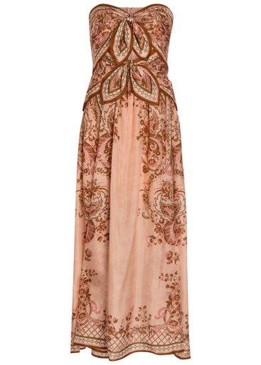  Aster Printed Silk Midi Dress
