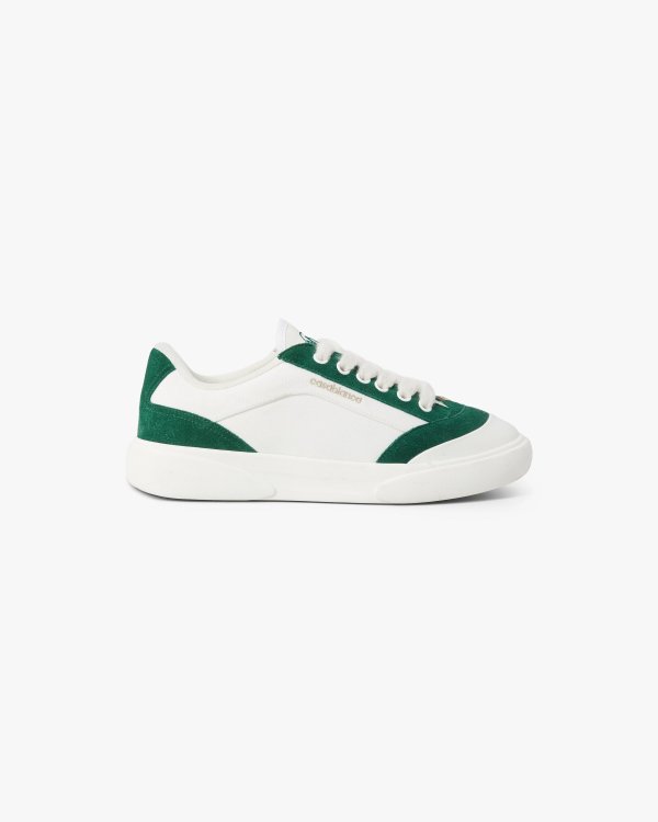 Del Mar Leather Sneaker White Green