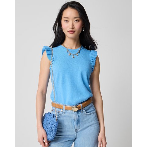 Factory Women s Ruffle-Sleeve Sweater Shell
