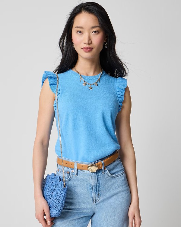 Factory Women's Ruffle-Sleeve Sweater Shell