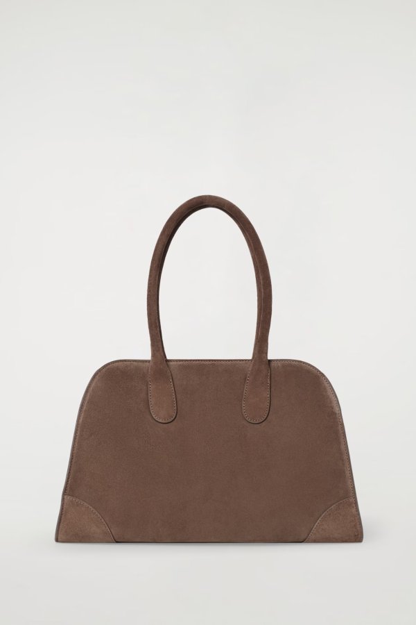Small Bowling Bag Suede Brown