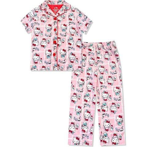 Hello Kitty Girls Short Sleeve Pajama Set 2 Piece