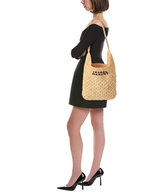 Logo Raffia Tote