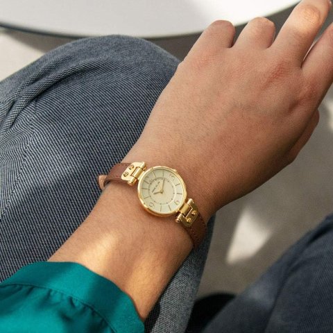 Anne Klein 女士皮表带腕表