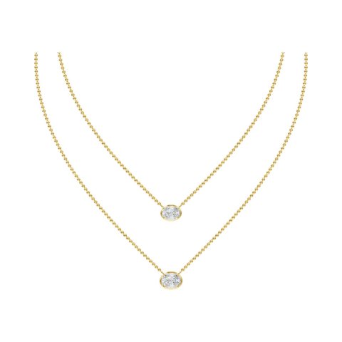 18K Over Silver Lab-Grown Diamond Necklace 2.66 ct